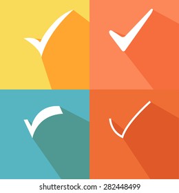Tick sticker. Check vector icon. Check Marks green color. symbol on white background