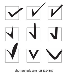 Tick sticker. Check vector icon. Check Marks symbol on white background