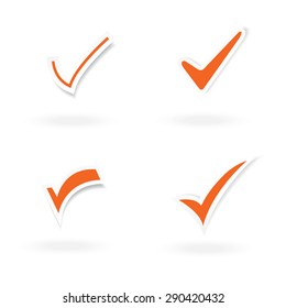Tick sticker. Check vector icon. Check Marks green color. symbol on white background