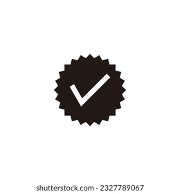 Tick, símbolo geométrico pegatina simple vector logotipo