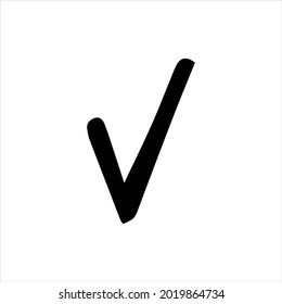 Tick symbol. Tick checkmark, simple approval check mark doodle. Hand drawn approval icon. Isolated. Tick icon vector symbol doodle style checkmark icon.