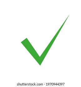 Tick symbol. Green tick. List check button icon. Vector graphics