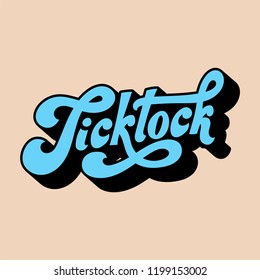 Tick tock word typography style illustration
