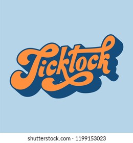 Tick tock word typography style illustration