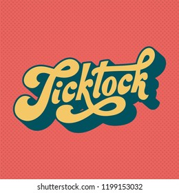 Tick tock word typography style illustration