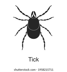 Tick vector black icon. Vector illustration pest insect tick on white background. Isolated black illustration icon of pest insect.