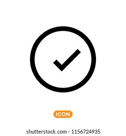 Tick vector icon in line style. Approve Symbol