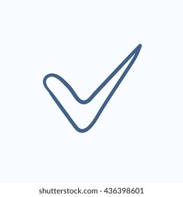 Marque el icono de esbozo vectorial aislado en el fondo. Icono de marca de mano. Icono de esbozo para infografía, sitio web o aplicación.