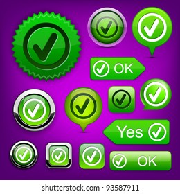 Klicken Sie auf Web-grüne Schaltflächen für Website oder App. Vektor eps10.