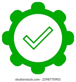 Tick and wheel on white