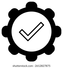 Tick and wheel on white