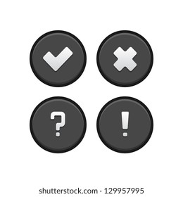 Tick,cross,query and exclamation mark buttons