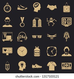 Ticker icons set. Simple set of 25 ticker vector icons for web for any design