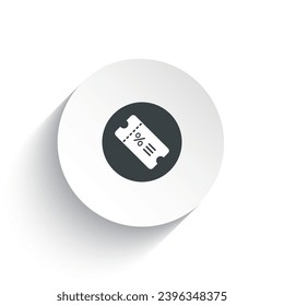 Ticket 3D icon button vector isolated on white background.