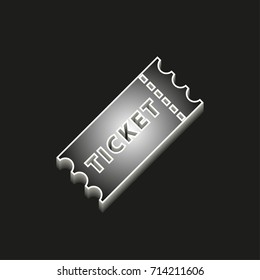 Ticket - 3d vector icons. Illustrations isolated on black background for graphic and web design.