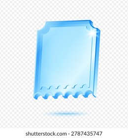 Ticket Admission Entry, 3D Blue Glossy Event Pass Icon