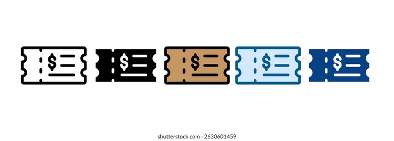 Ticket Admission Icon Set Multiple Style Collection