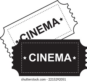 Ticket Admit Icon Set. Movie Ticket Stub Sign. Line Raffle Ticket Icon