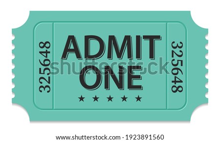Ticket admit. Admit one ticket icon.
