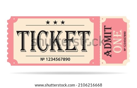 Ticket admit. Admit one ticket icons.
