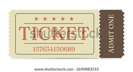 Ticket admit. Admit one ticket icons.