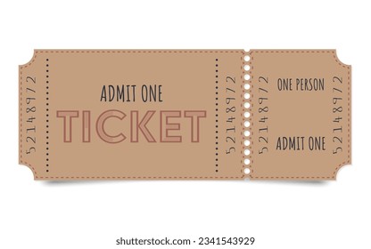 Ticket admit one for one person. Vector illustration