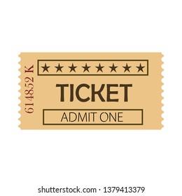 Ticket admit one vector illustration. Pass, coupon, free enter. Tickets concept. Vector illustration can be used for topics like entertainment, leisure, business