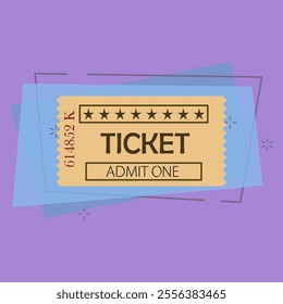 Ticket admit one vector illustration. Pass, coupon, free enter. Tickets concept. Vector illustration can be used for topics like entertainment, leisure, business