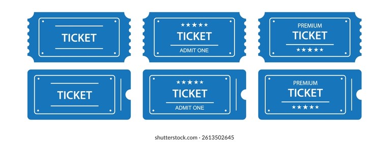 Ticket admit set icon, vector illustration