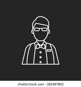 ticket agent line icon