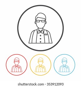 ticket agent line icon