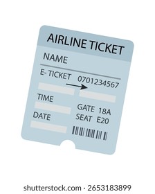 Ticket air travel airline flight airplane icon isolated concept. Vector graphic design illustration.