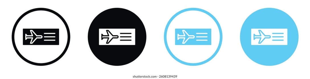 Ticket airline icon collection. vector illustration set