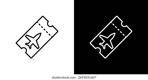 Icono de la aerolínea de boletos. Línea con trazo editable.