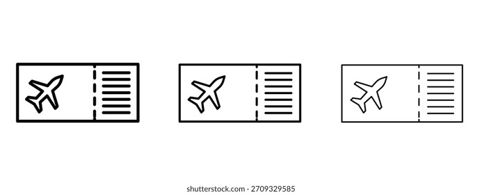 Ticket Airline Symbol linearer Stil Zeichen für mobiles Konzept und Web-Design.