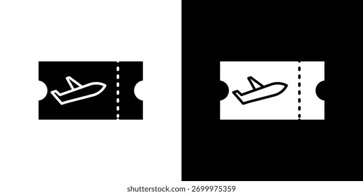 Ticket airline icon, logo elements of graphic designs