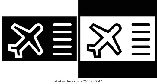 Ticket airline icon simple line vector. Symbol, logo.
