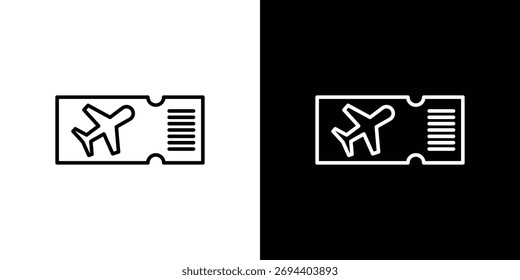 Ticket airline icon. Thin linear vectors pack