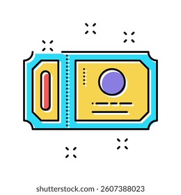ticket amusement park color icon vector. ticket amusement park sign. isolated symbol illustration