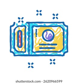 ticket amusement park doodle icon sketch vector. ticket amusement park sign. isolated symbol illustration