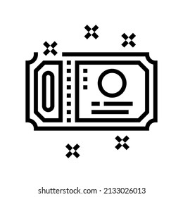 ticket amusement park line icon vector. ticket amusement park sign. isolated contour symbol black illustration