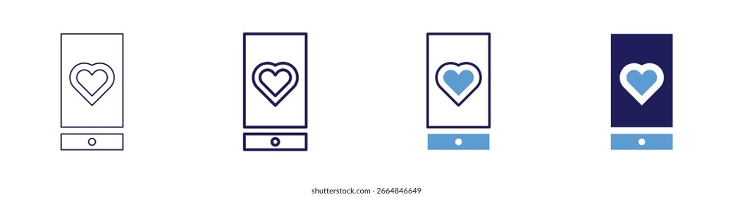 Ticket app icon in 4 different styles. Thin Line, Line, Bold Line, Duotone. Duotone style. Editable stroke.
