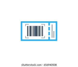 Ticket Barcode Icon Logo Design Element