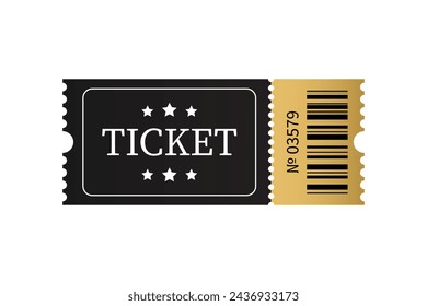 Ticket with barcode. Pass symbol for the client. Vector illustration