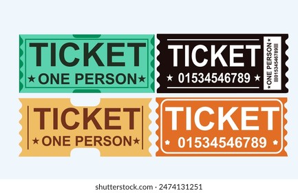 Ticket mit festgelegtem Strichcode. Vorlage für konzertante Vektorgrafik