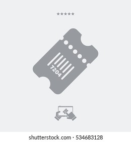 Ticket with barcode - Vector web icon