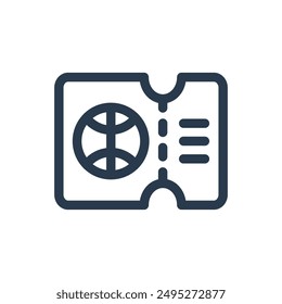 Ticket of Basketball Vector Icon