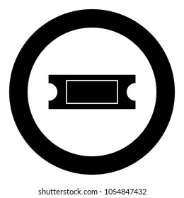 Ticket black icon in circle .