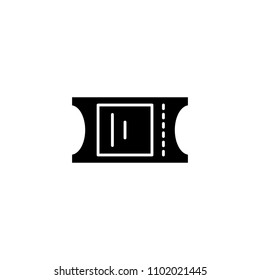 Ticket black icon concept. Ticket flat  vector symbol, sign, illustration.