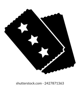 Ticket black icon. Vector flat icon isolated on white background.